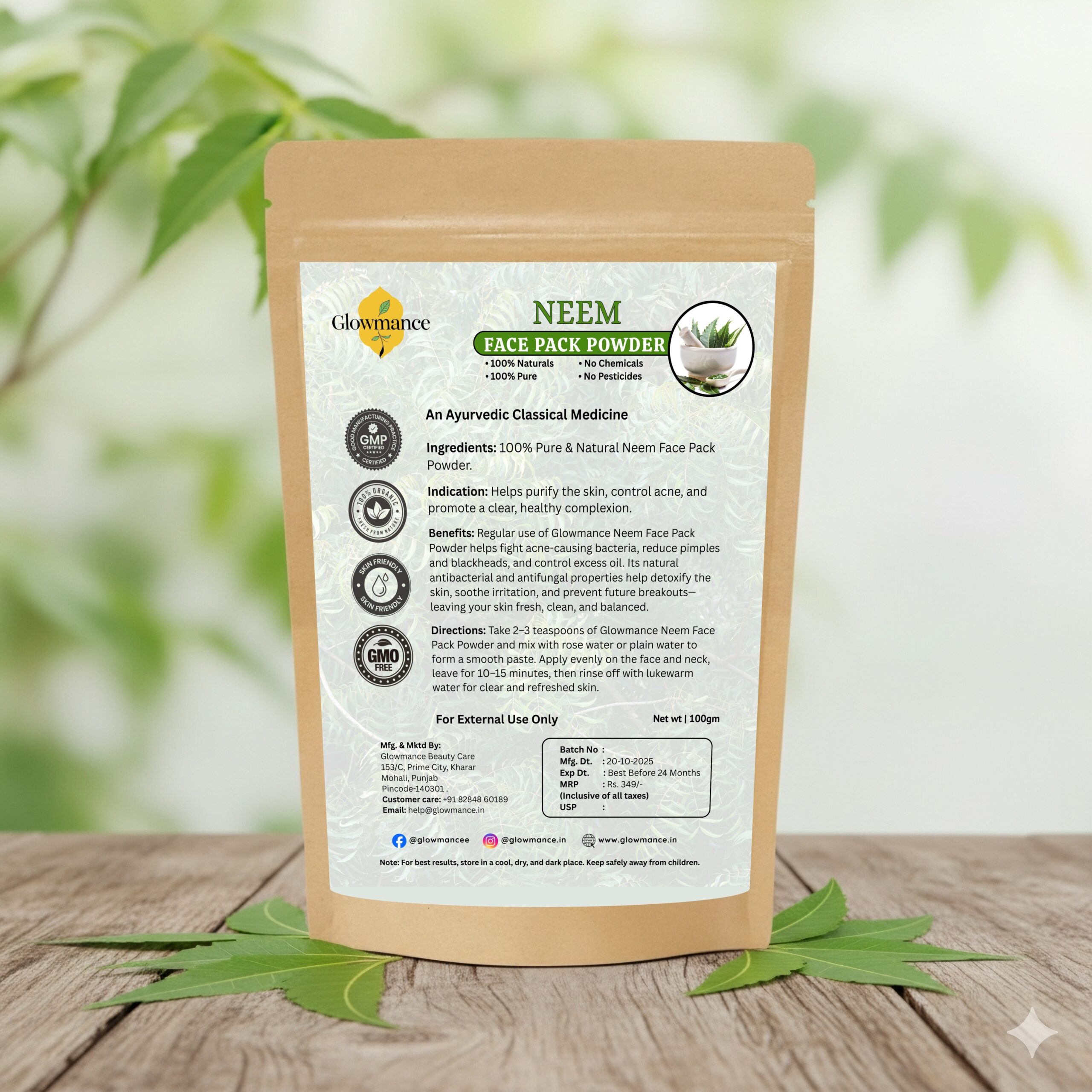 Neem Face Pack Powder – 100 gm - Image 6