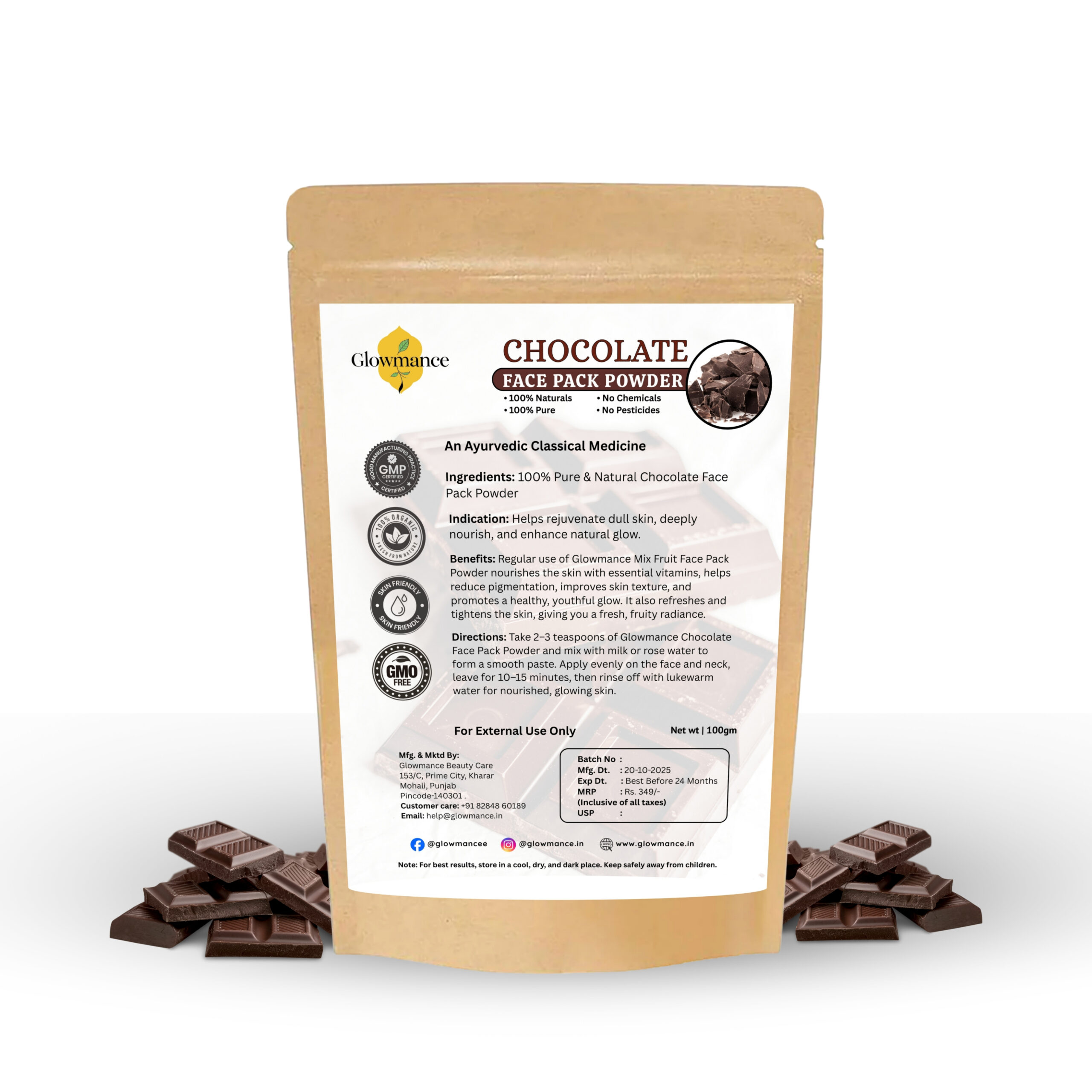 Chocolate Face Pack Powder – 100 gm - Image 4