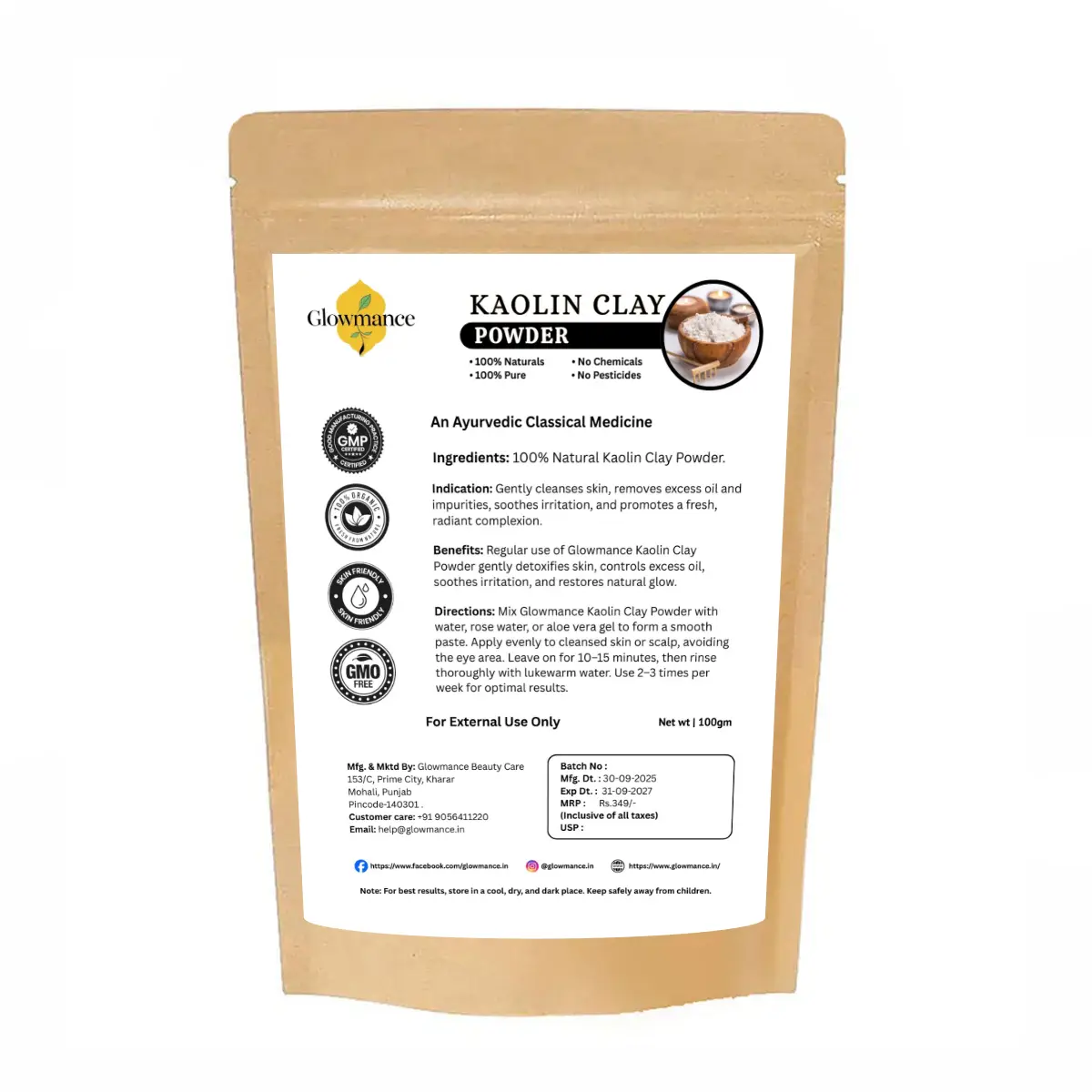 Glowmance Kaolin Clay Powder – 100 g - Image 7