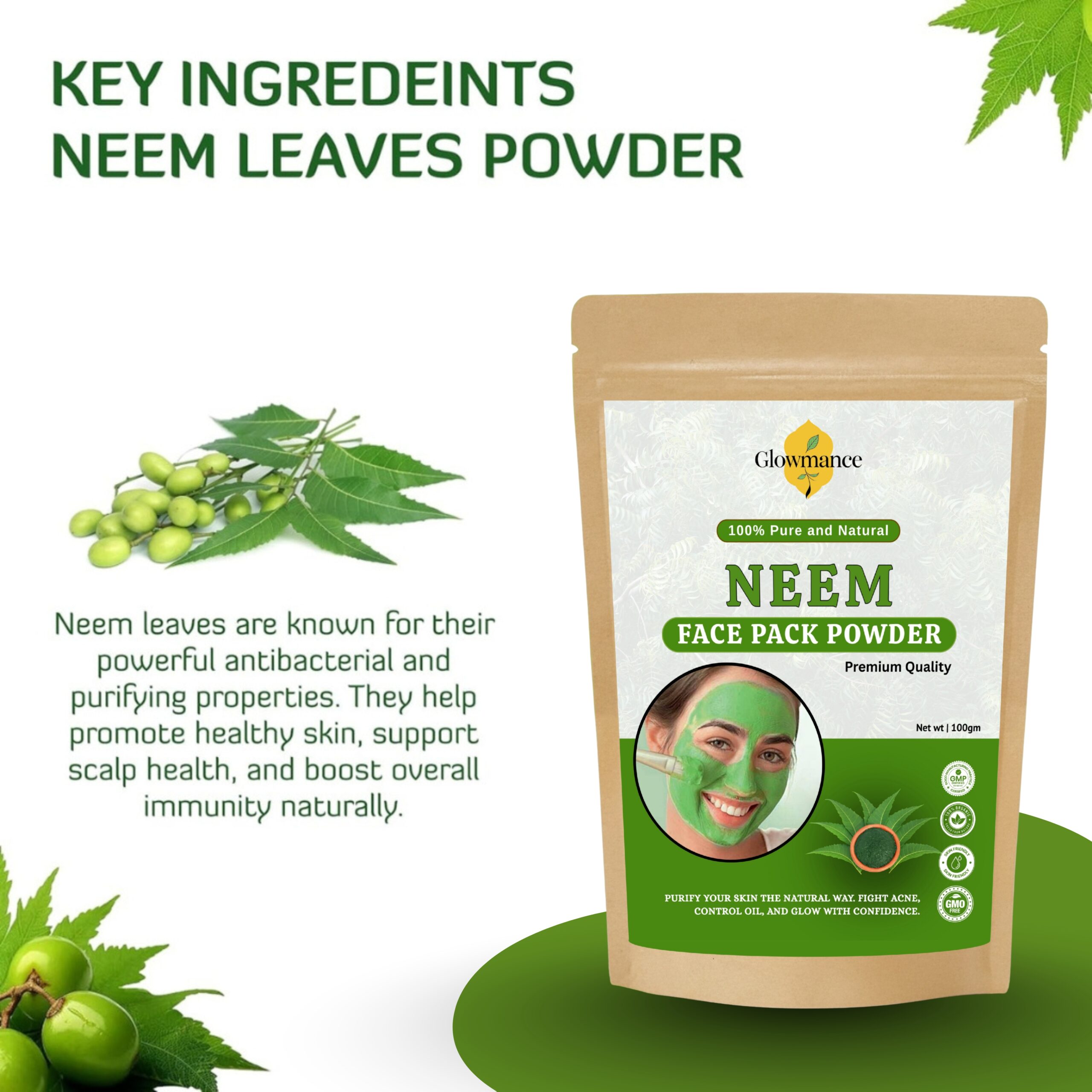 Neem Face Pack Powder – 100 gm - Image 3