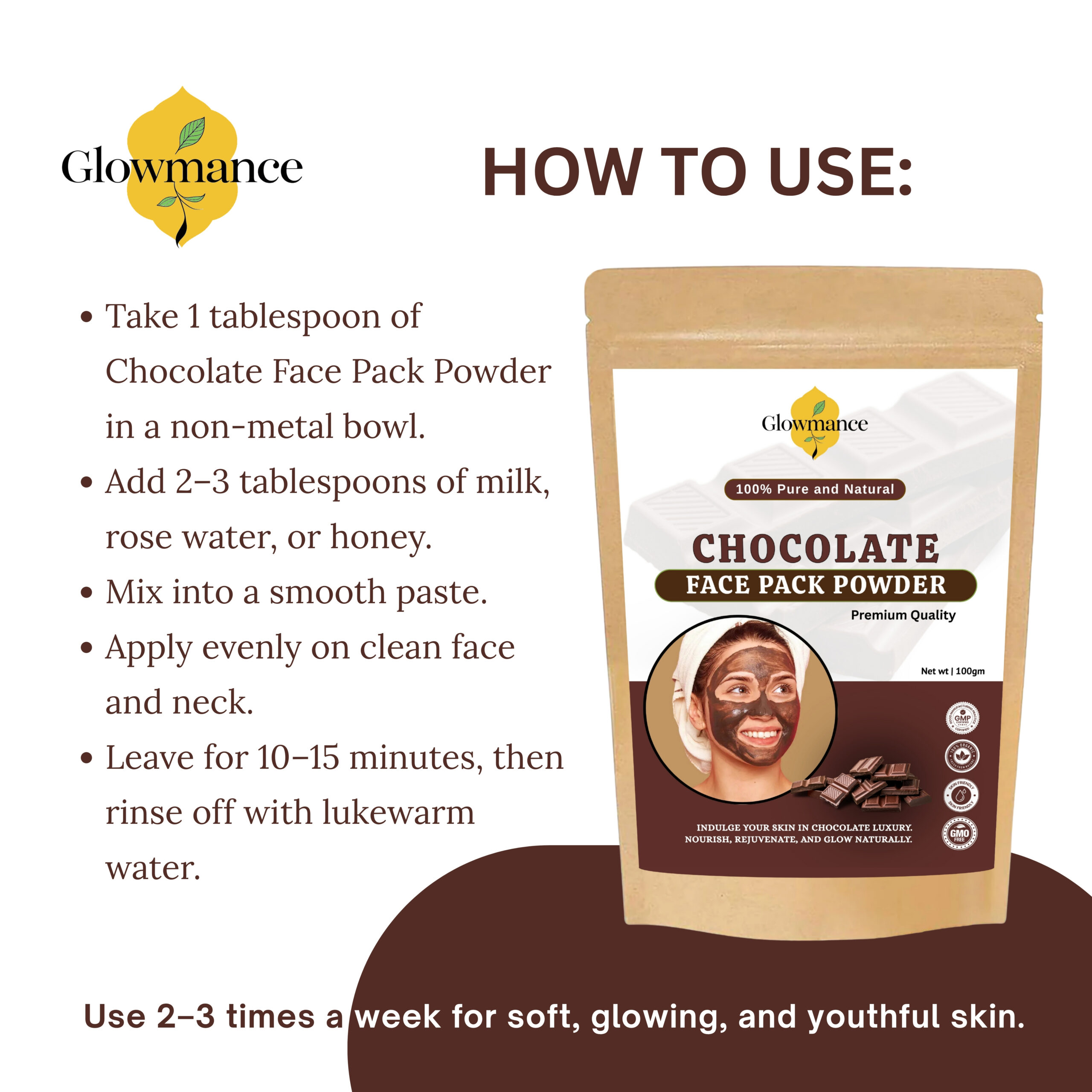 Chocolate Face Pack Powder – 100 gm - Image 3
