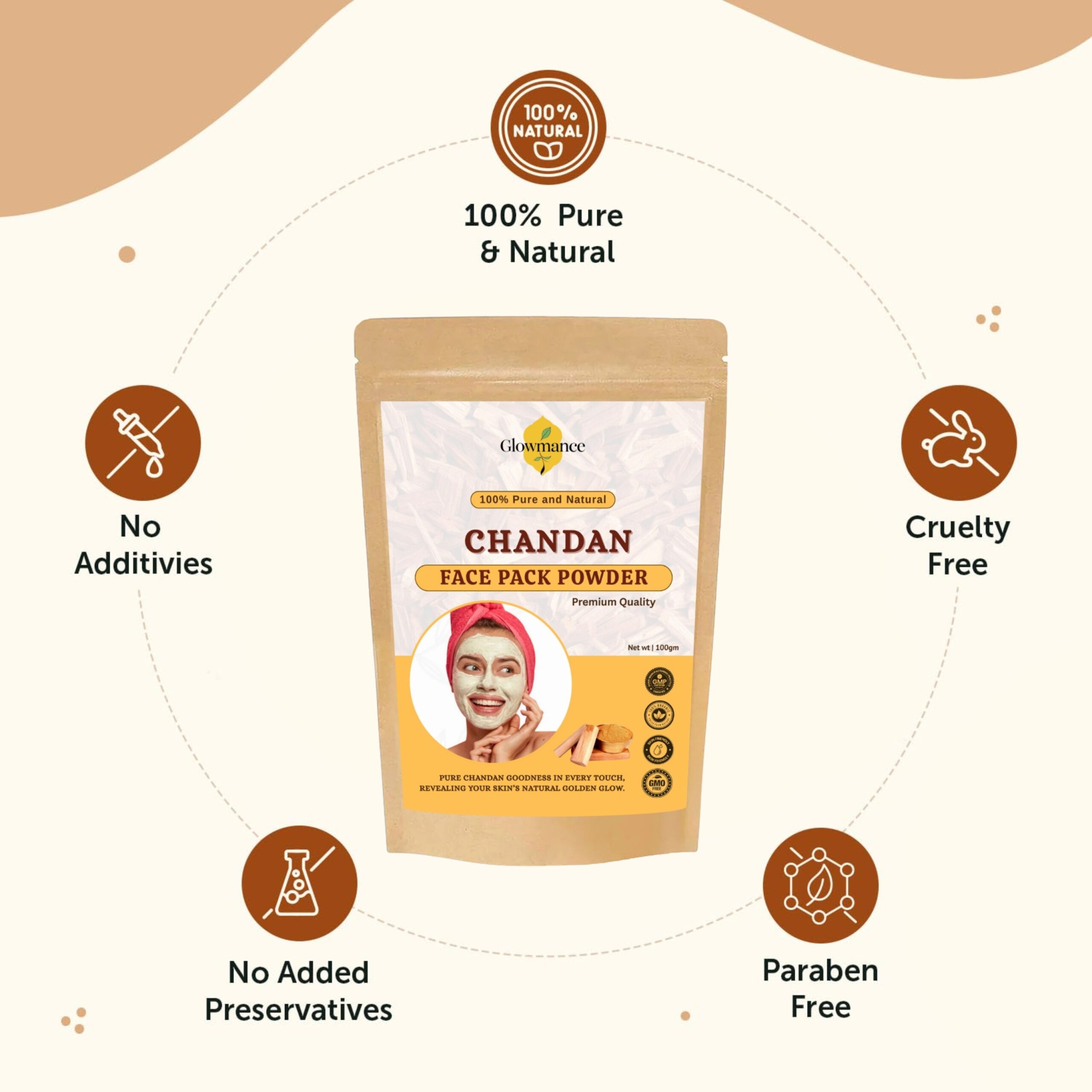 Chandan Face Pack Powder-100gm - Image 4
