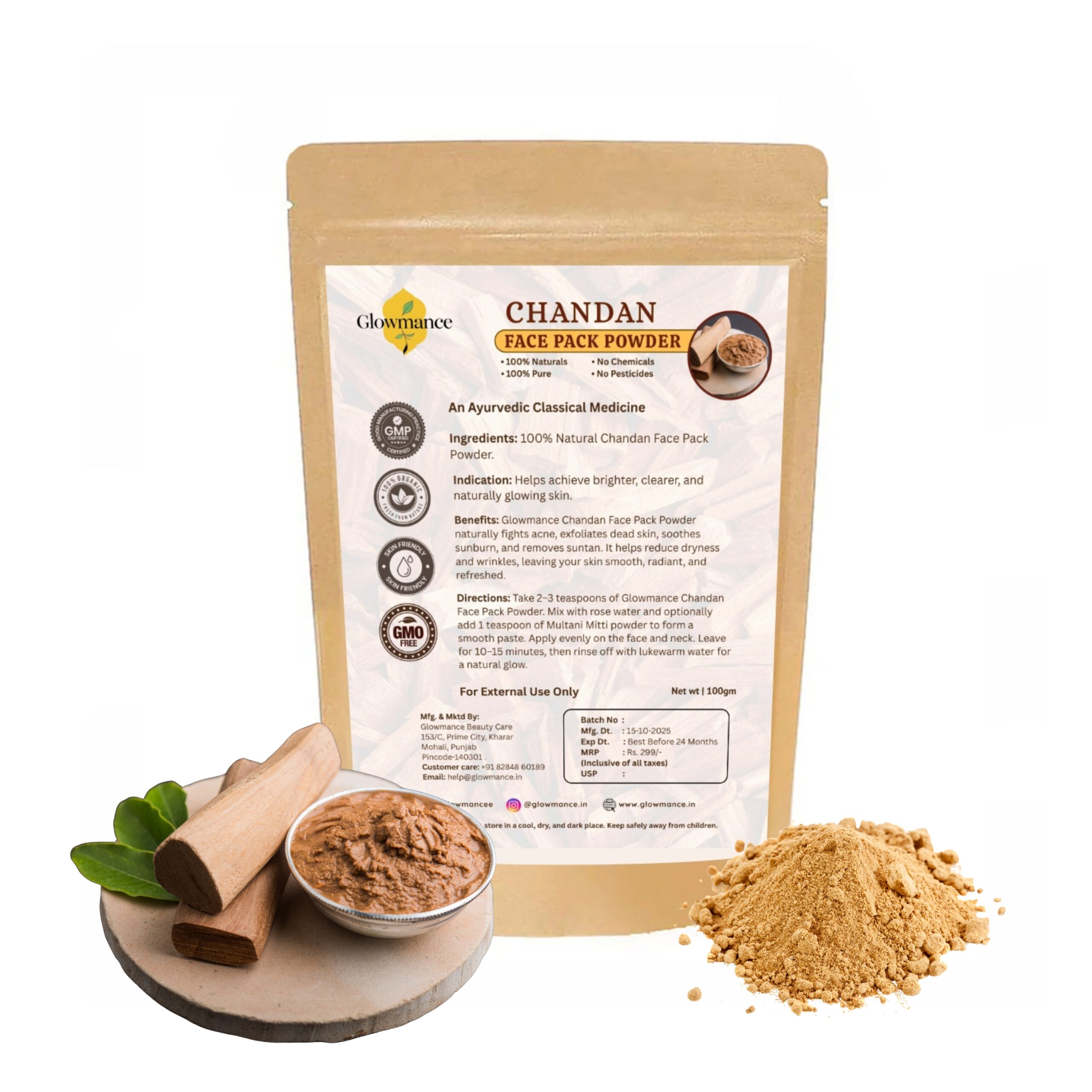 Chandan Face Pack Powder-100gm - Image 5