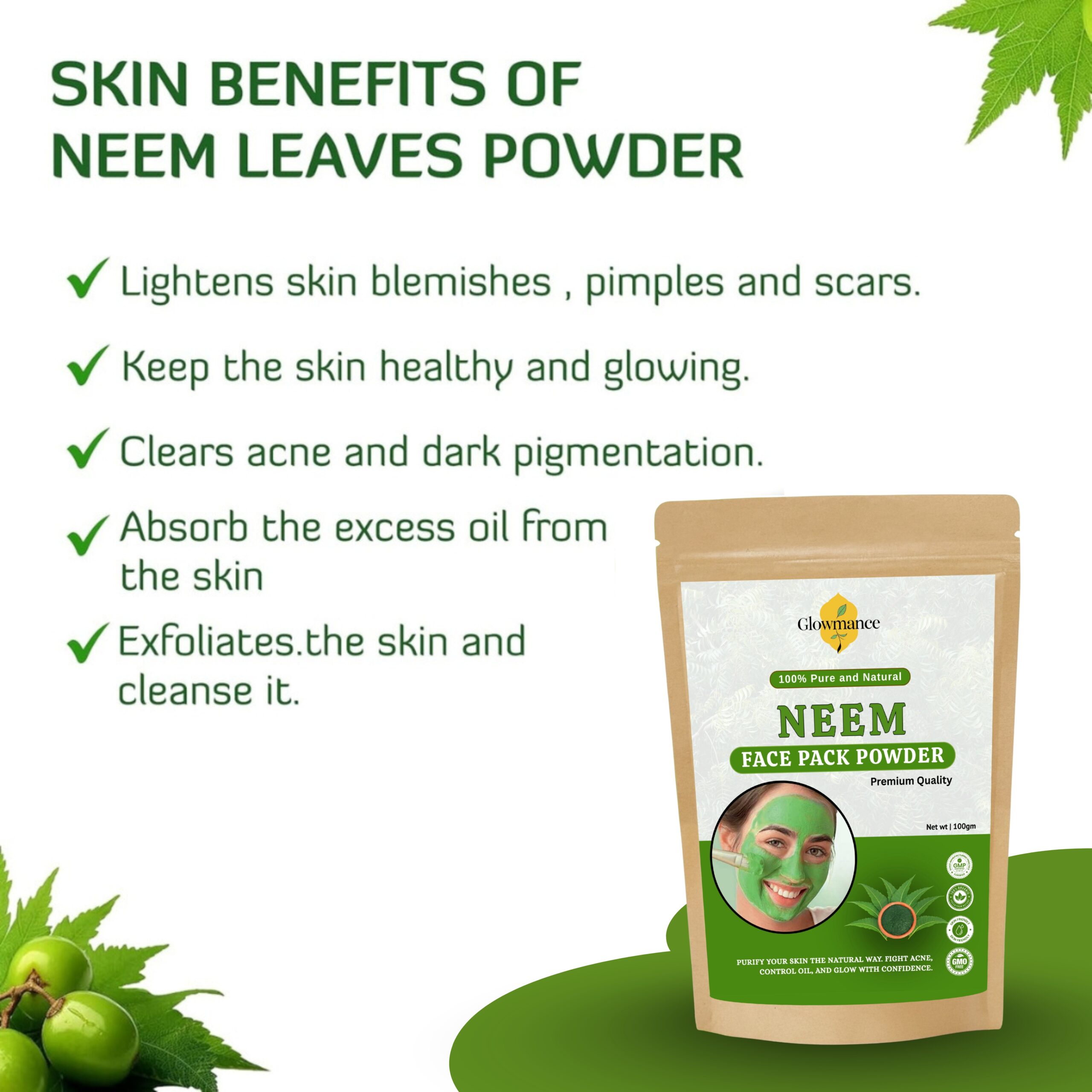 Neem Face Pack Powder – 100 gm - Image 2